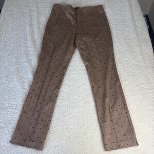 Chico's Herringbone Polka Dot Career Dress Pants Women's Size 0.5R Tan Black